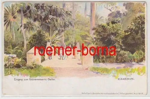 80593 Künstler Ak Kamerun Eingang zum Gouvernements-Garten um 1900