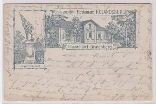 96007 Mehrbild Ak Gruß aus dem Restaurant Rolandsburg Düsseldorf Grafenberg 1898