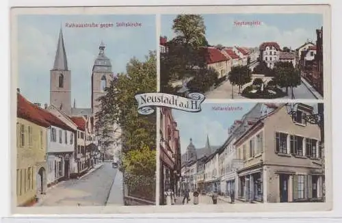 93725 AK Neustadt - Rathausstraße gegen Stiftskirche, Neptunplatz & Kellereistr.