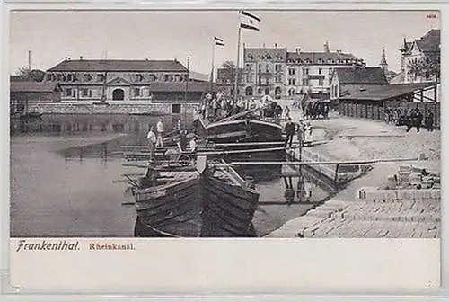 66557 Ak Frankenthal Rheinkanal um 1900