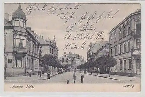 66670 Ak Landau (Pfalz) Westring Restaurant 1909