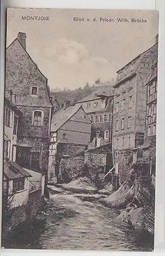 66582 Ak Montjoie / Monschau Blick von der Friedrich Wilhelm Brücke 1919