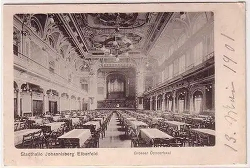 65897 Ak Stadthalle Johannisberg Elberfeld grosser Conzertsaal um 1900