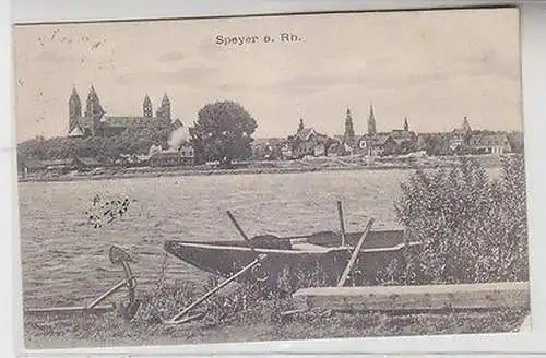 65158 Ak Speyer am Rhein Ruderboot am Ufer 1907