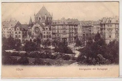 59887 Ak Köln am Rhein Königsplatz mit Synagoge um 1910