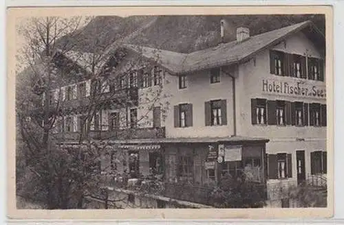 58374 Ak Hotel Fischer am See in Urfeld am Walchensee um 1930