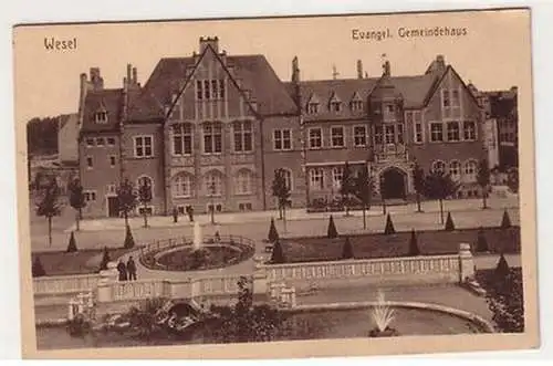 58216 Ak Wesel evangelisches Gemeindehaus um 1930