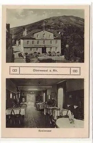 55095 Mehrbild Ak Oberwesel am Rhein Hotel Fey Speisesaal um 1930