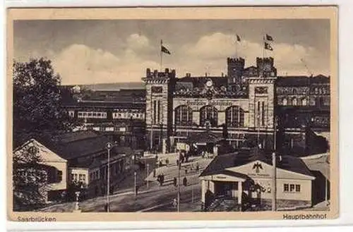 53808 Feldpost Ak Saarbrücken Hauptbahnhof 1940