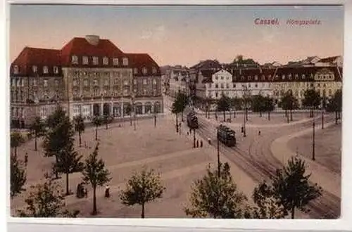 53871 Ak Cassel Königsplatz mit Strassenbahnen um 1910