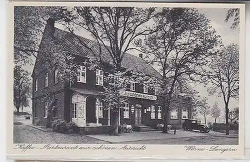 49948 Ak Werne Langern Kaffee Restaurant zur schönen Aussicht um 1940