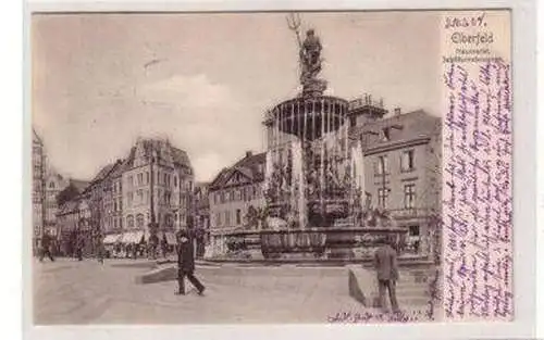 49784 Ak Elberfeld Neumarkt Jubiläumsbrunnen 1905