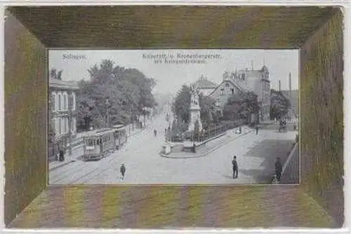 49569 Ak Solingen Kaiserstraße mit Kriegerdenkmal 1910