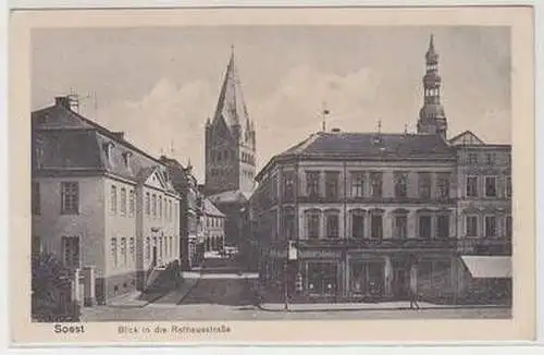 46384 Ak Soest Blick in die Rathausstrasse um 1910