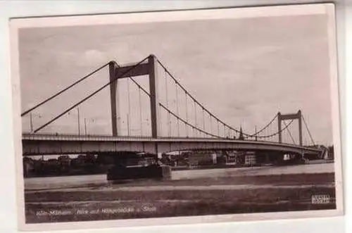 46735 Foto Ak Köln-Mülheim Blick auf Hängebrücke u. Stadt 1941