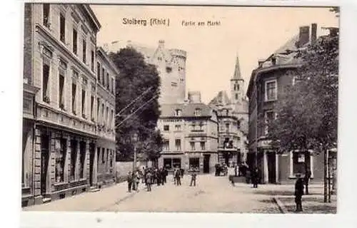 42973 Ak Stolberg Rheinland Partie am Markt um 1910