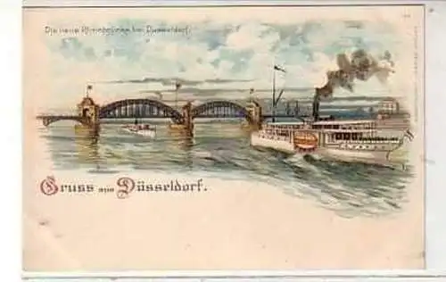 39909 Ak Lithographie Gruss aus Düsseldorf um 1900