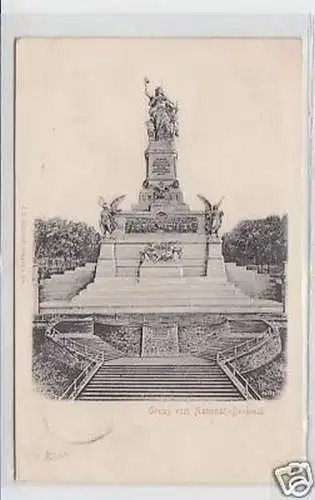 33320 Präge Ak Gruß vom Niederwald Nationaldenkmal 1905