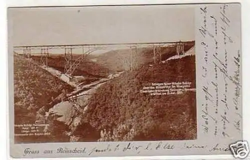 33429 Foto Ak Gruß aus Remscheid Brücke 1901