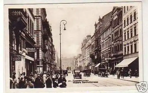 30604 Ak Saarbrücken mittlere Bahnhofstrasse um 1940