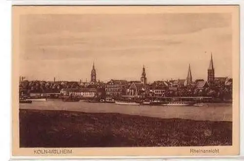 28196 Ak Köln Mülheim Rheinansicht um 1930