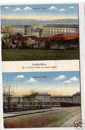 27917 Mehrbild-Ak Zweibrücken Kasernen 1916