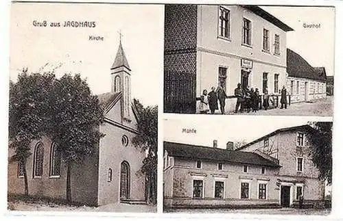 23443 Mehrbild Ak Gruß aus Jagdhaus Kirche, Gasthof, Mühle 1911