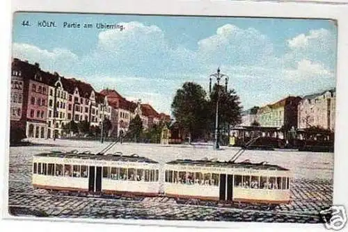 21806 Ak Köln Partie am Ubierring mit Straßenbahn 1920