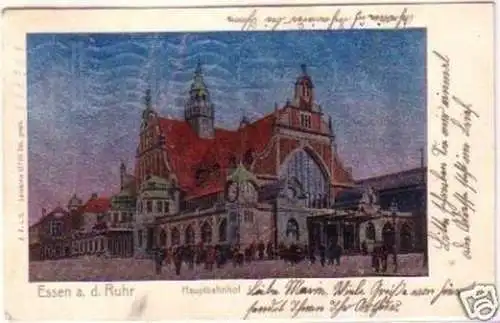 20902 Ak Essen a.d. Ruhr Hauptbahnhof 1905