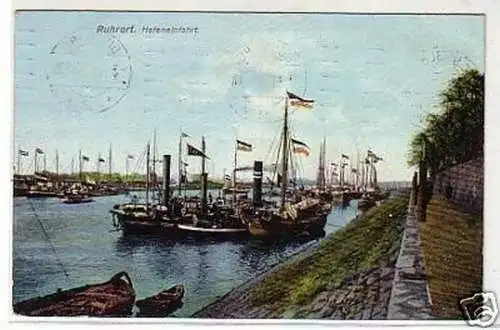 20556 Ak Ruhrort Hafeneinfahrt 1912