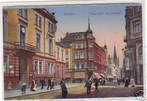 17356 Ak Bochum Bongardstraße mit Rathaus um 1920