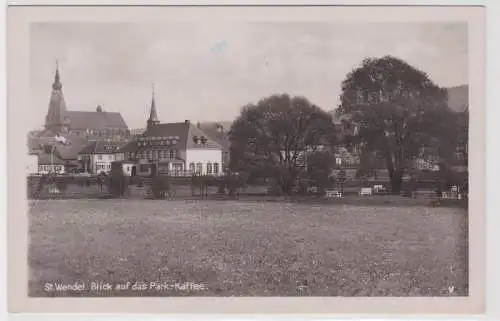 16496 Ak St. Wendel Blick auf das Park Kaffee um 1930