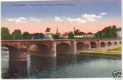 15654 Feldpost Ak Saarbrücken alte Brücke 1917