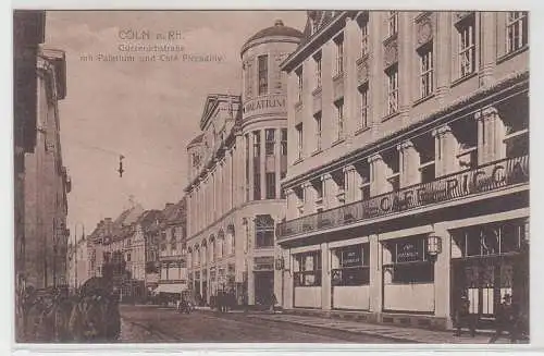 14125 Ak Cöln am Rhein Gürzenichstraße mit Palatium & Café Piccadilly um 1920