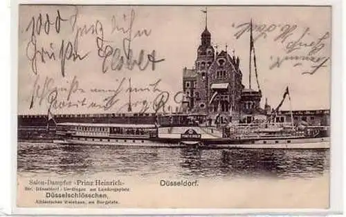 13662 Ak Düsseldorf Salondampfer Prinz Heinrich 1904