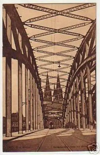 13444 Ak Köln a. Rh. Hohenzollernbrücke mit Dom 1936