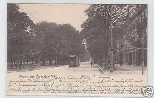 10671 Ak Gruß aus Düsseldorf Königsallee 1901