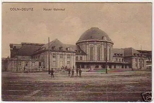 08217 Ak Cöln Deutz neuer Bahnhof 1918