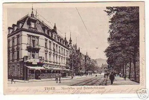 07837 Ak Trier Nordallee und Bahnhofstrasse 1917