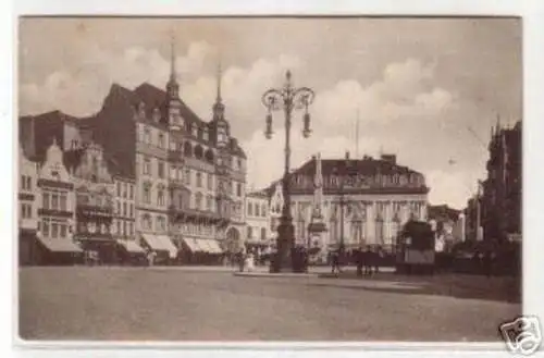 07596 Ak Bonn Marktplatz mit Straßenbahn um 1920