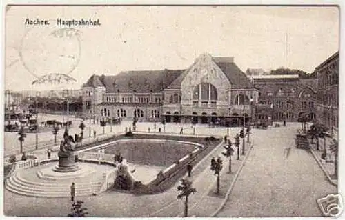 06571 Feldpost Ak Aachen Hauptbahnhof 1914