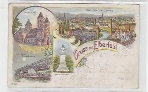 07190 Ak Lithographie Gruss aus Elberfeld 1900