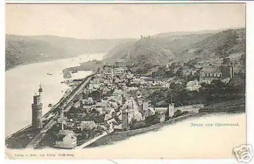 06584 Ak Gruß aus Oberwesel Totalansicht um 1900