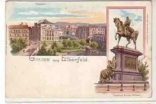 06267 Ak Lithographie Gruss aus Elberfeld um 1900