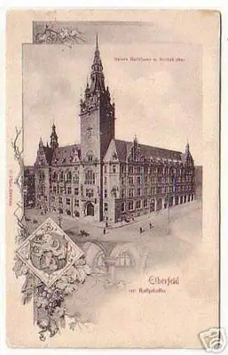 06606 Ak Elberfeld Neues Rathaus und Ratskeller um 1900