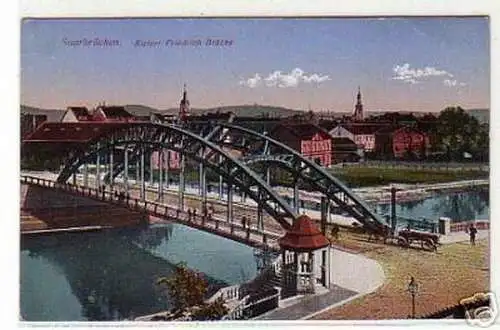 05964 Ak Saarbrücken Kaiser Friedrich Brücke 1916