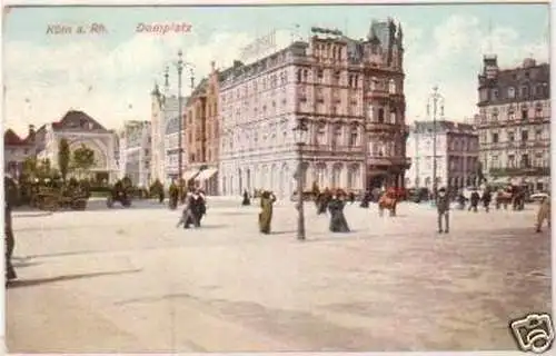 02314 Ak Köln am Rhein Domplatz 1911