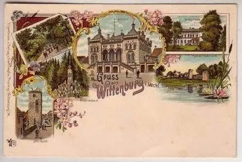 43890 Ak Lithographie Gruss aus Wittenburg um 1900