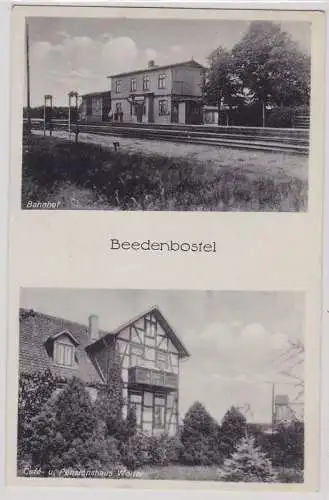 91418 Mehrbild AK Beedenbostel - Bahnhof, Café & Pensionshaus Wolter