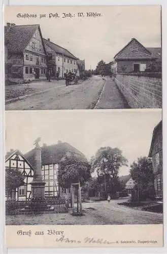 78956 Mehrbild Ak Gruß aus Börry Gasthaus zur Post, Kriegerdenkmal 1908